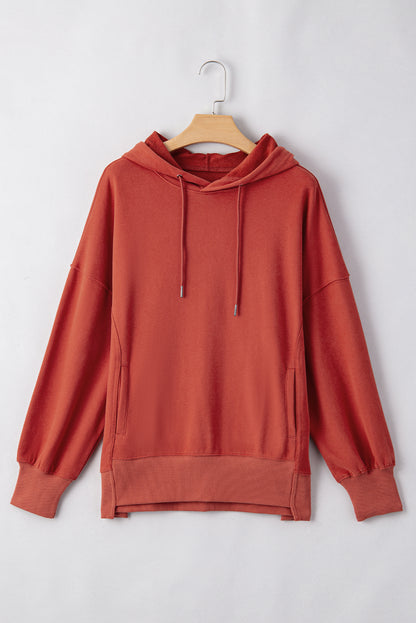 Rode klei druppel schouderzak met zakelijke trekkoord hoodie