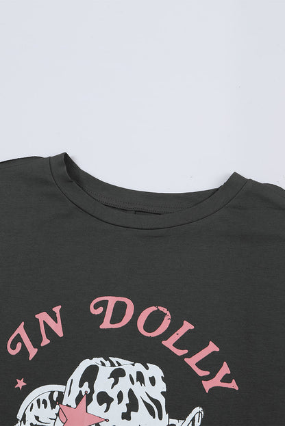 Grijs WIJ VERTROUWEN IN DOLLY Western Fashion grafisch T-shirt