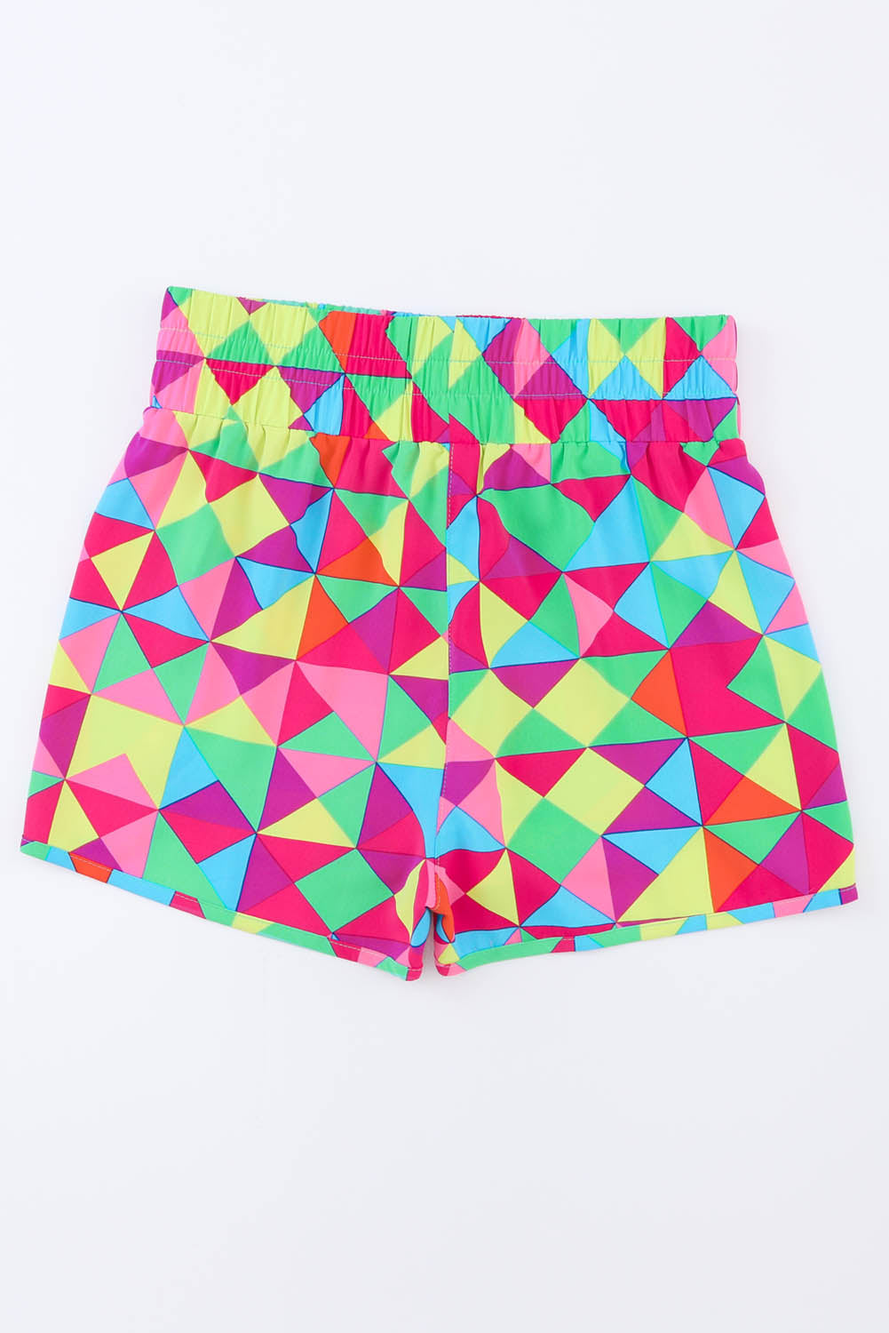 Veelkleurige geometrische atletische shorts met hoge taille