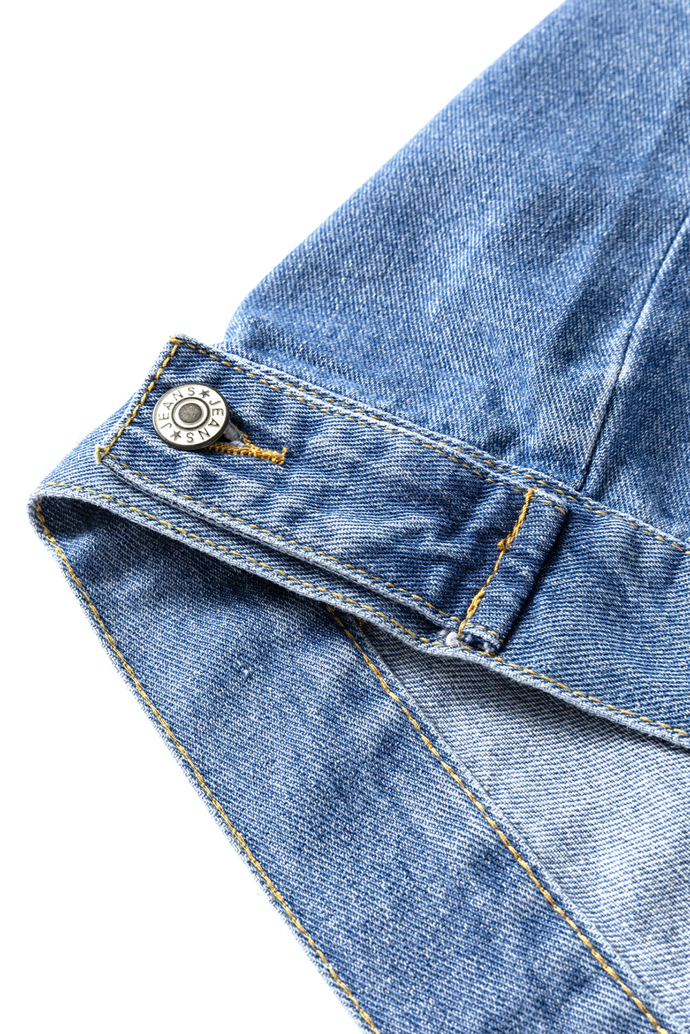 Lichtblauw gewassen oversized denim jack met zakken