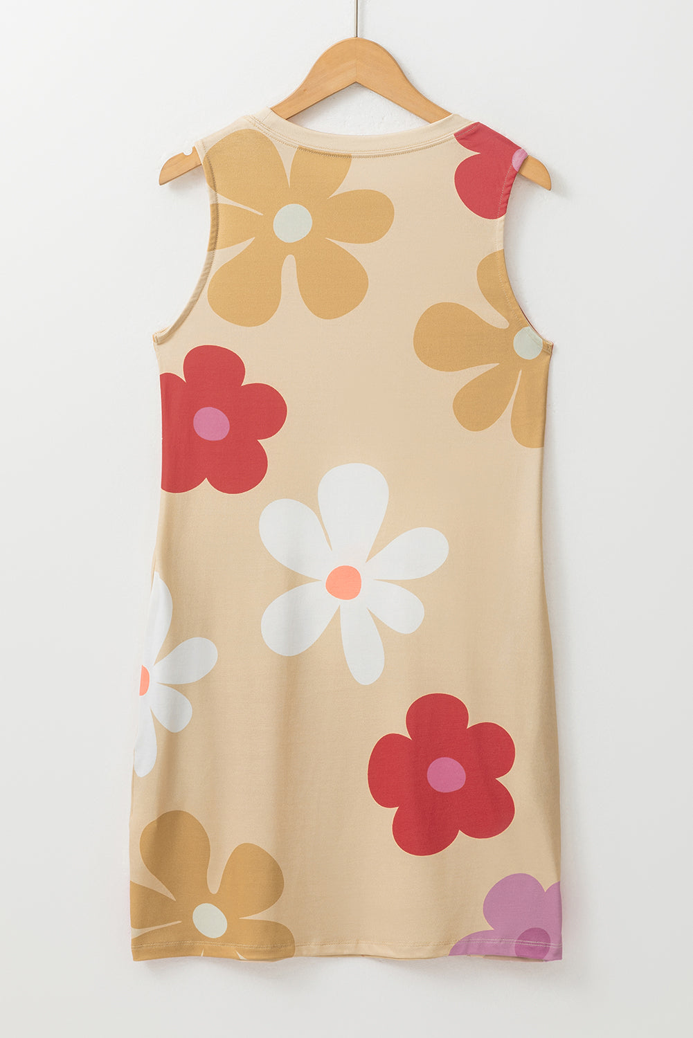 Abrikoos Daisy bloemenprint tankjurk