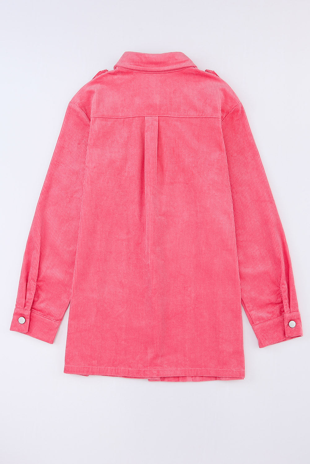 Roze corduroy jack met klepzak en knoopjes