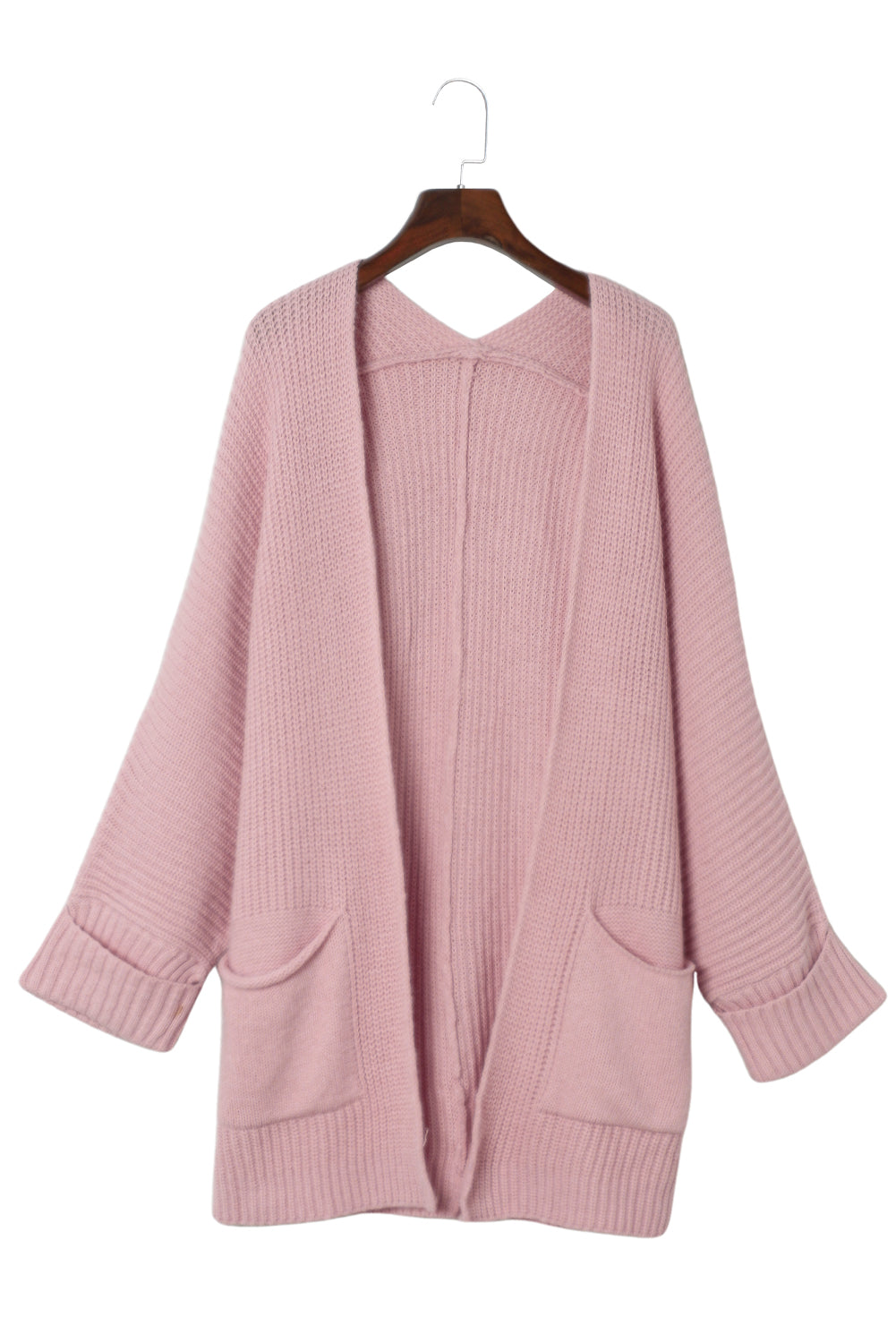 Roze oversized truivest met omslagmouwen