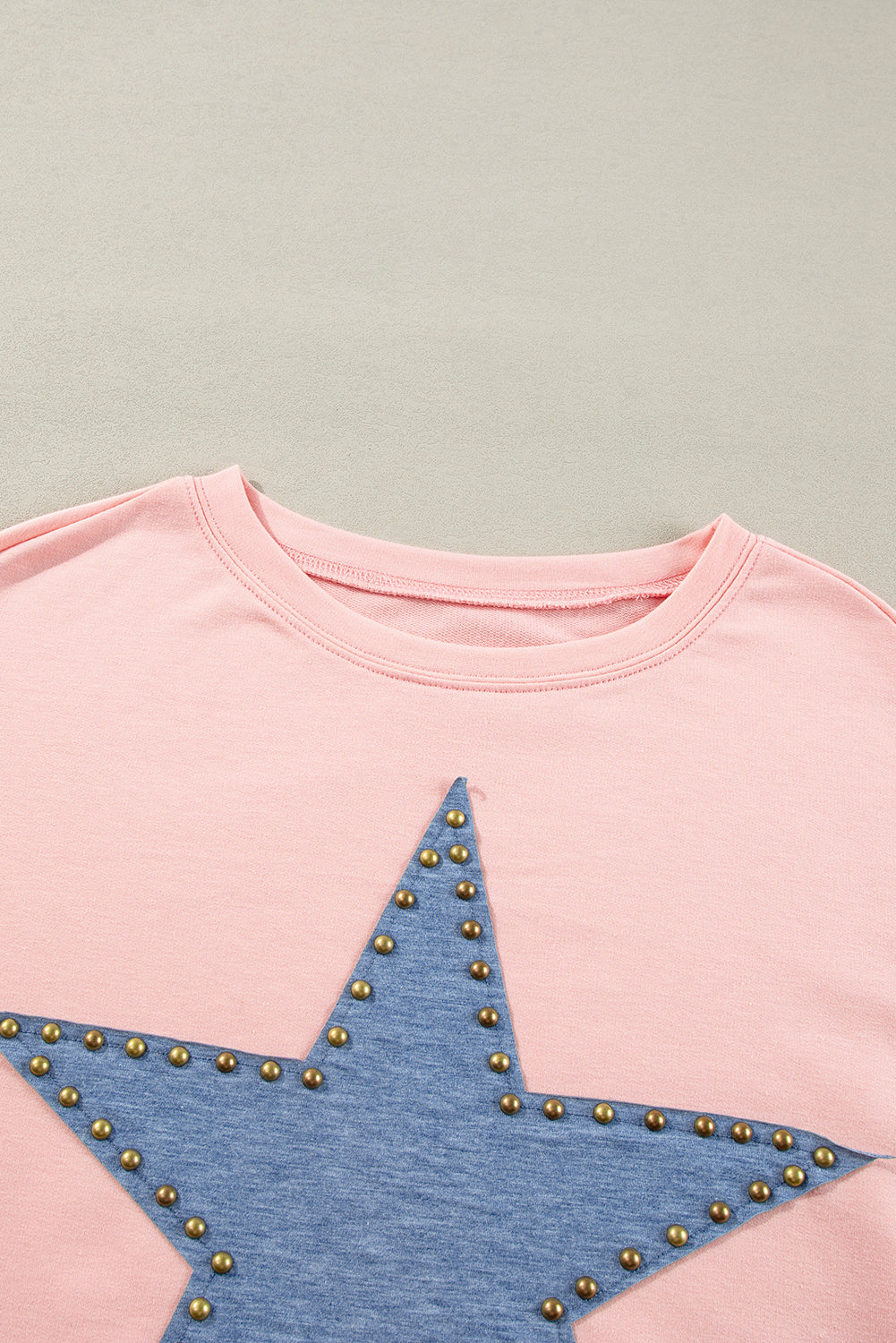 Gossamer Pink Studded Star Grafisch oversized top met lange mouwen