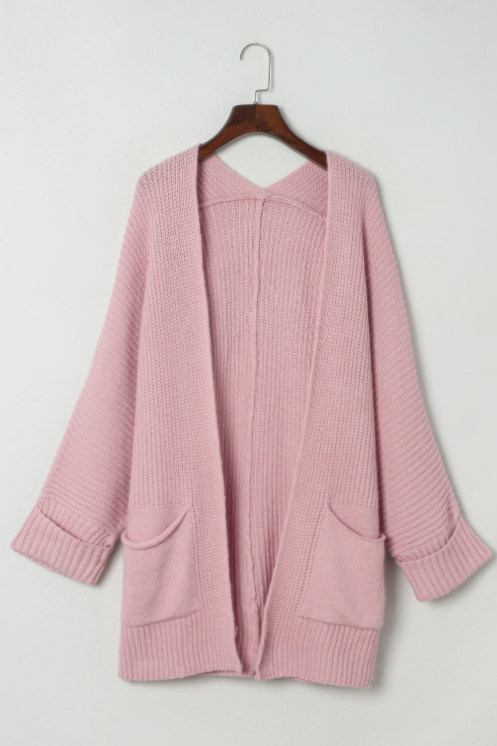 Roze oversized truivest met omslagmouwen