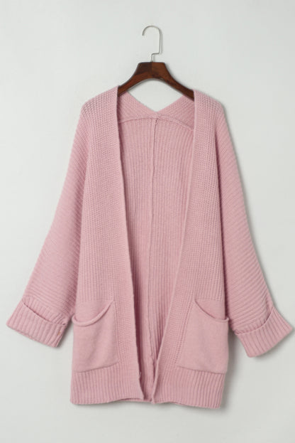 Roze oversized truivest met omslagmouwen