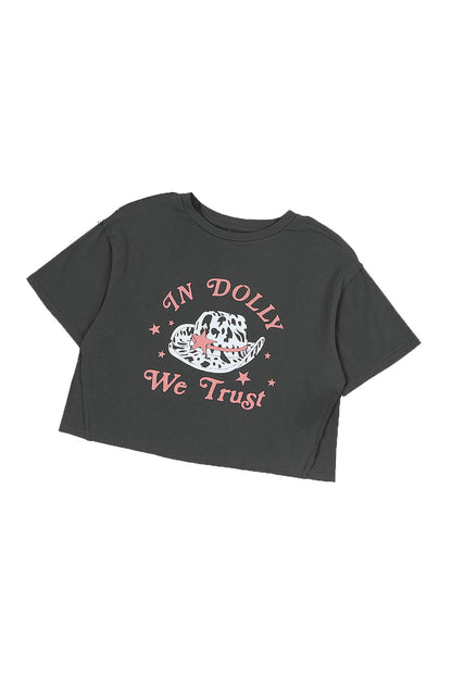 Grijs WIJ VERTROUWEN IN DOLLY Western Fashion grafisch T-shirt