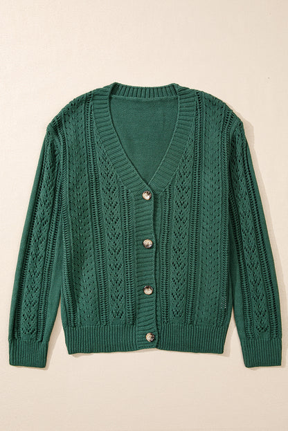 Canton Open Knit Drop Shoulder Trui Cardigan