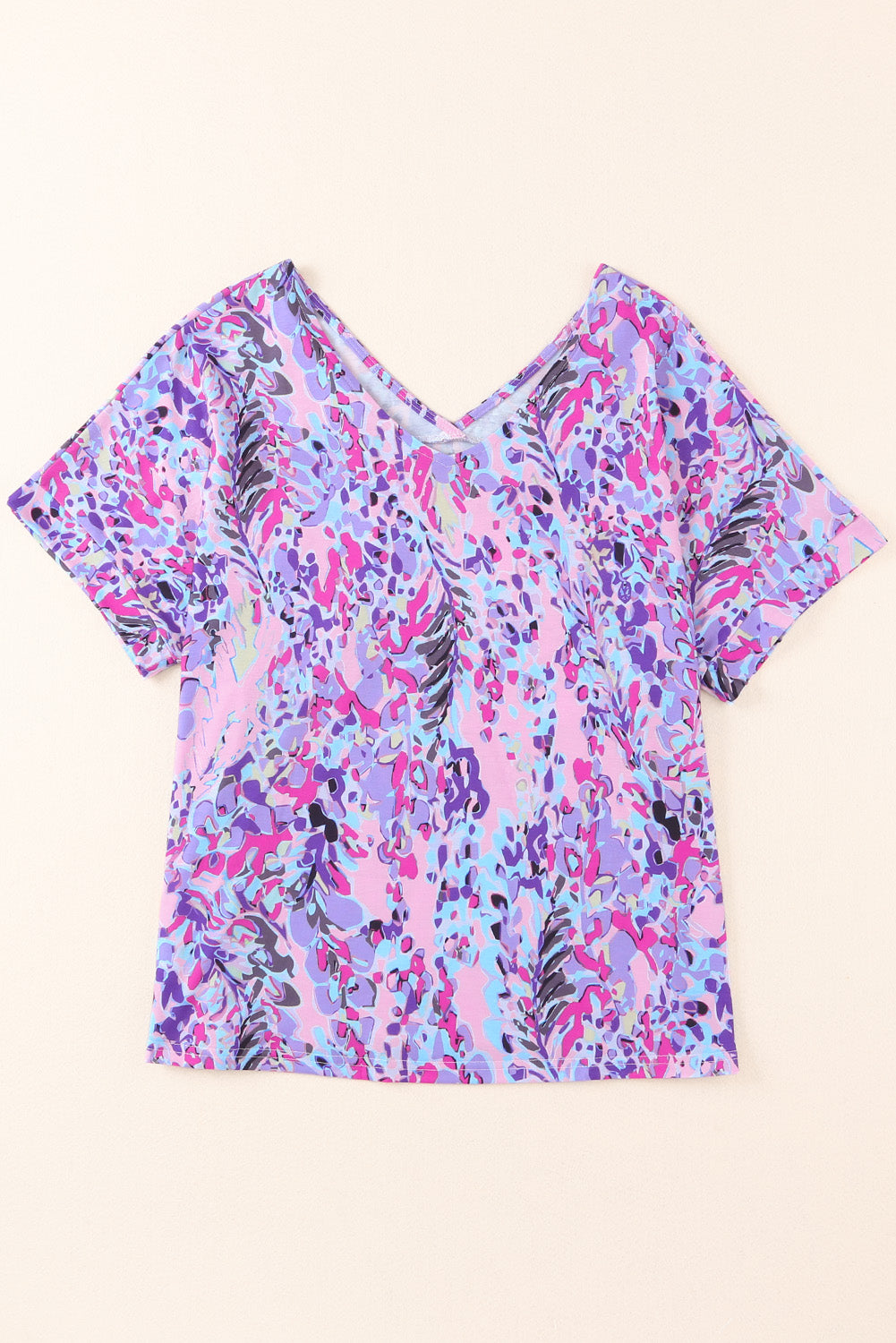 Roze los geschilderd bloement-shirt