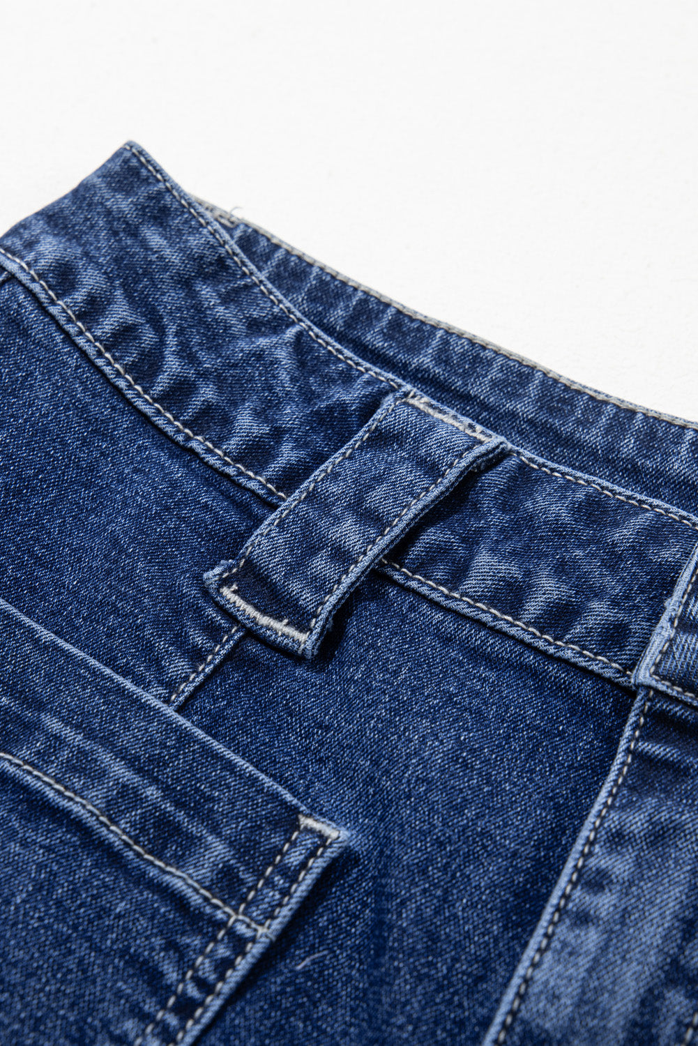 Zeil blauw wide poot pocket hoge taille jeans