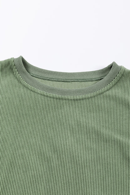 Grasgroen geribbeld corduroy oversized sweatshirt