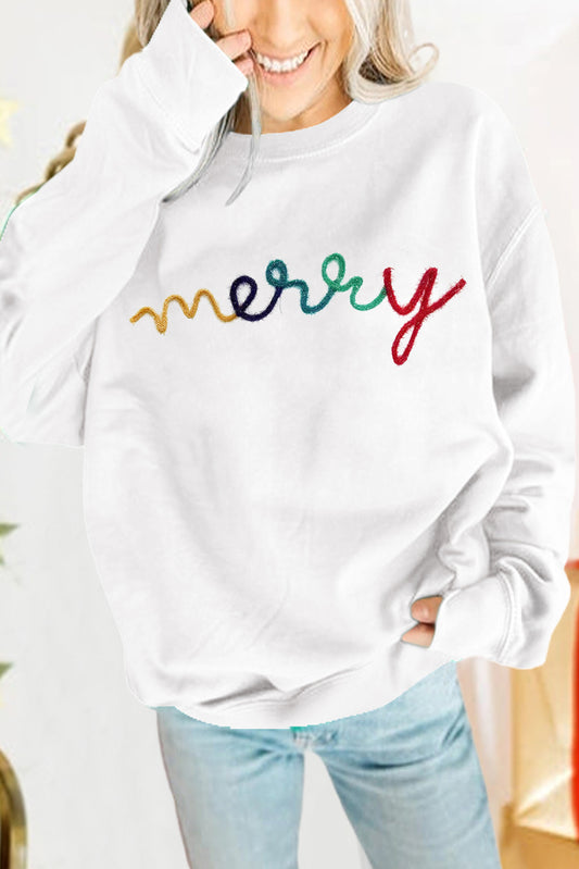 Wit Merry Graphic Pullover Sweatshirt