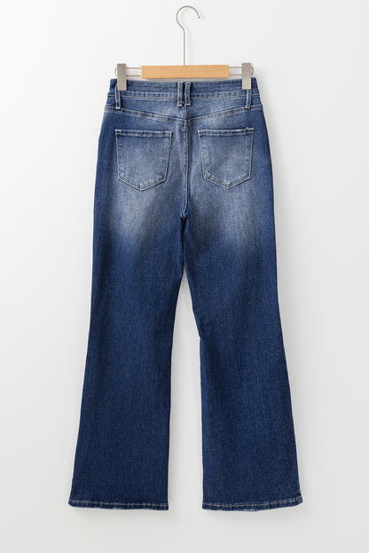 Schemering Blue Mineral Wash High Rise gescheurde jeans