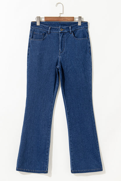 Ashleigh Blue Mid Waist Stretchy Knit Casual Bootcut Jeans