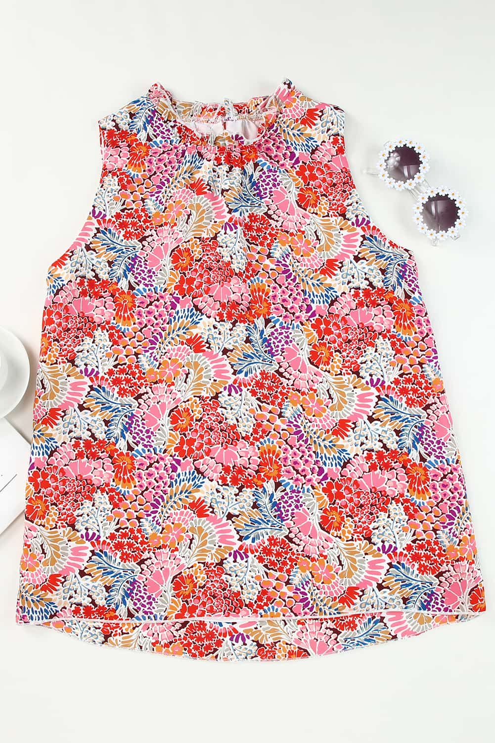 Relaxte tanktop met veelkleurige bloemenprint