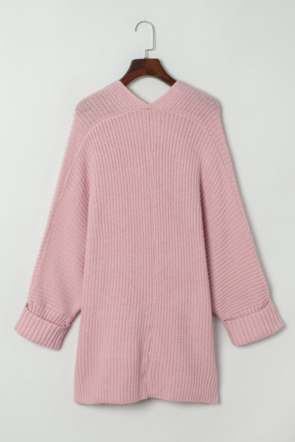 Roze oversized truivest met omslagmouwen