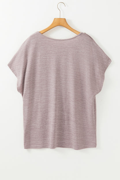 Delicatesse Plus Size T-shirt met knoopdetail en vleermuismouw