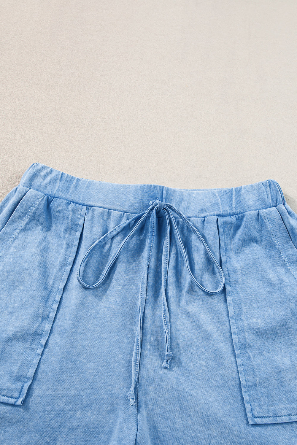 Dusk Blue Mineral Wash T-shirt en trekkoordshortset