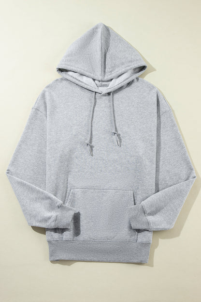 Valerian Fleece Lined Kangaroo Pocket Drawstring Chunky Hoodie