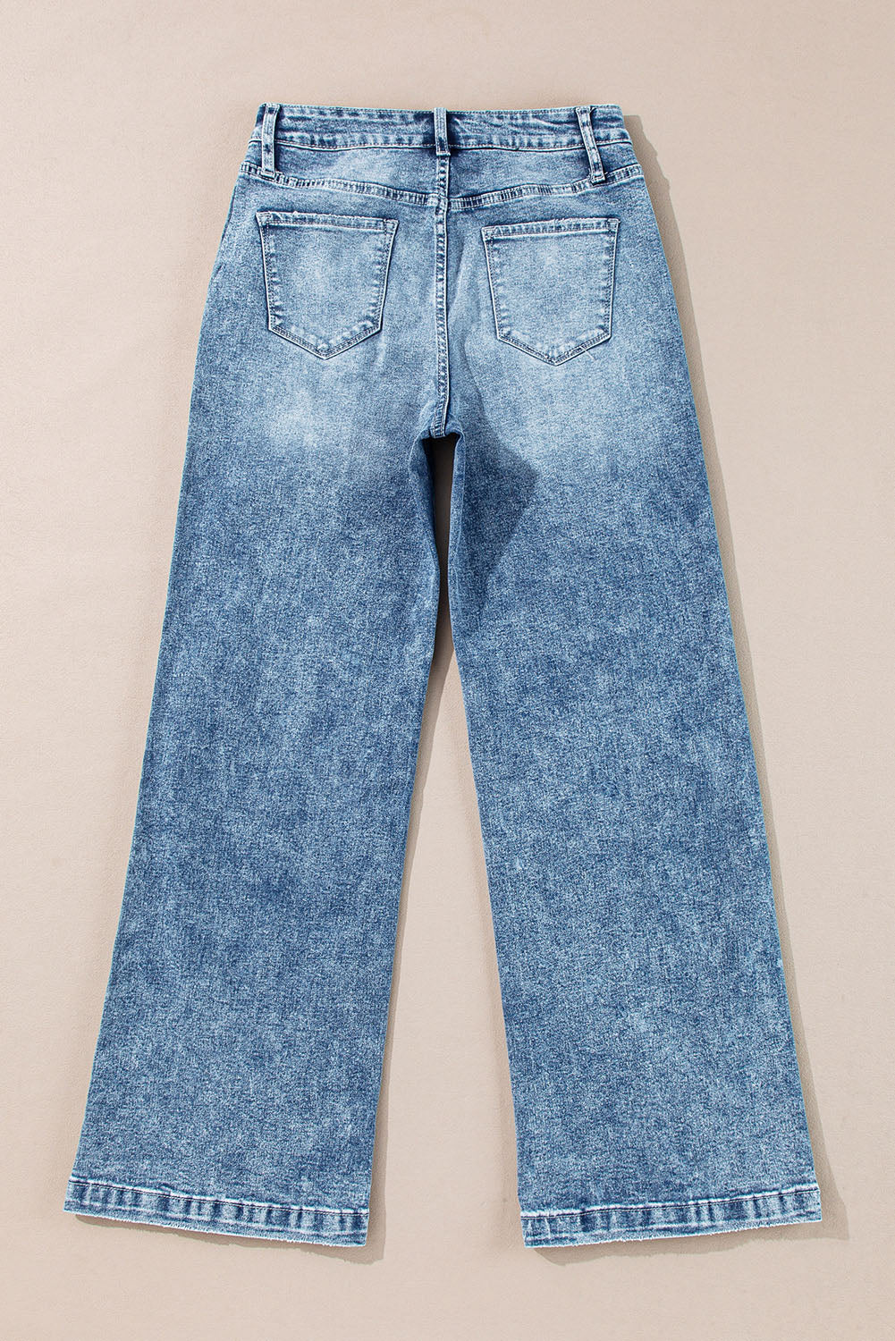 Dusk Blue Central Seamed Wide Leg High Waist Jeans