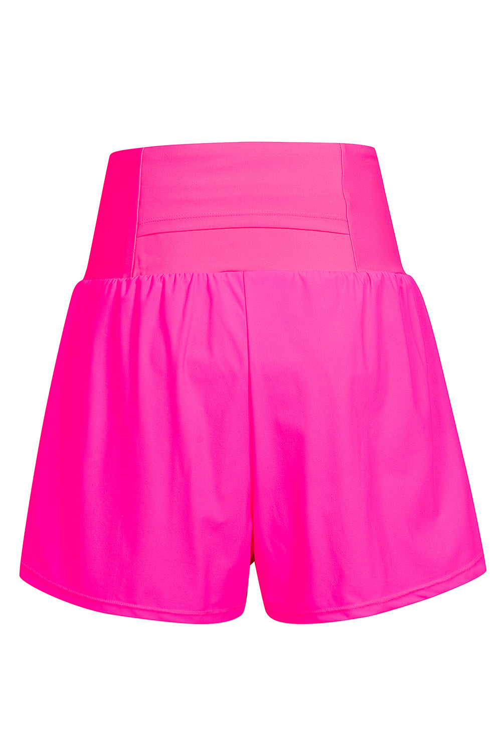 Rose Red Pocketed Wide Waistband Swim Shorts