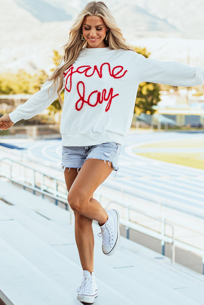 Witte T-shirt met grafische print en vallende schouders voor Game Day