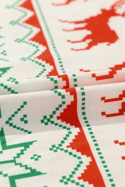 Witte kerstprint trui en broek loungeset