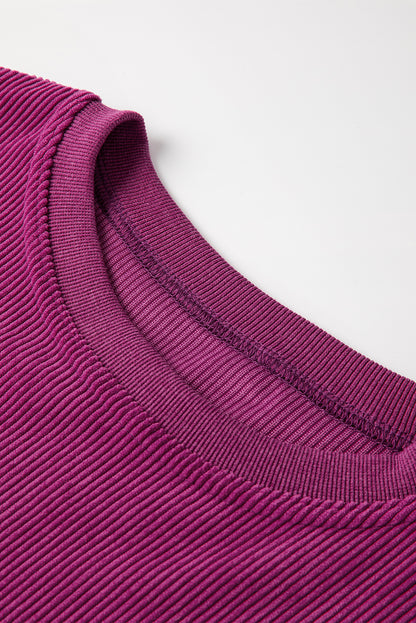 Festival Fuchsia geribbeld corduroy oversized sweatshirt