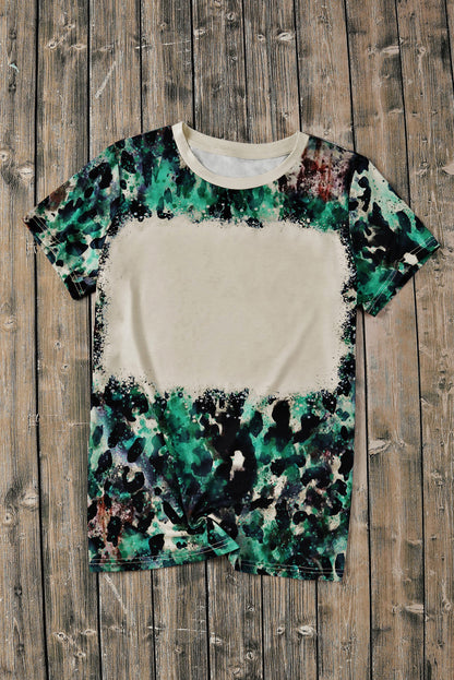 Blank Graphic Leopard Dyed Print T Shirt