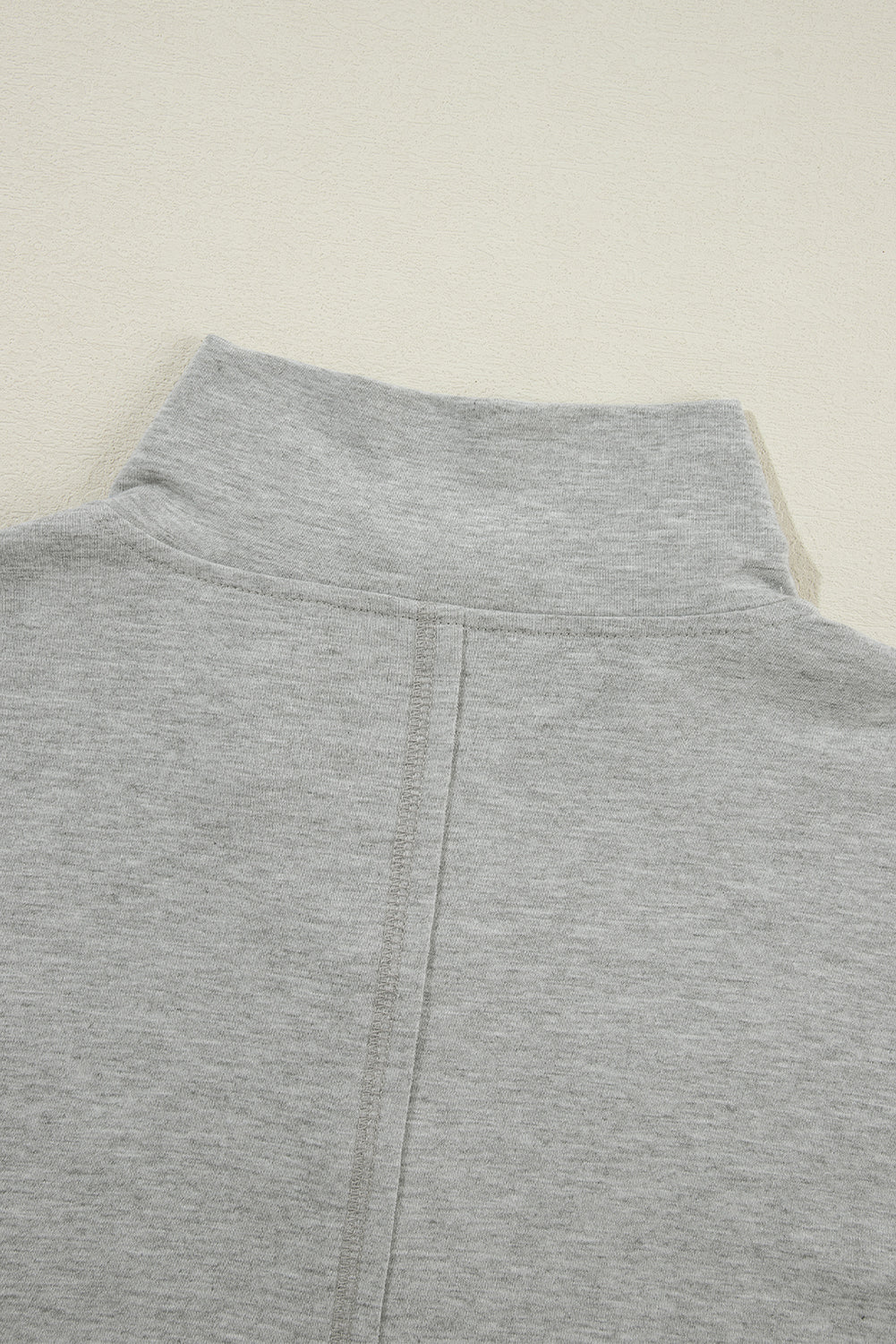 Light Grey Exposed Seam Collared Pocketed Loose Sweatshirt