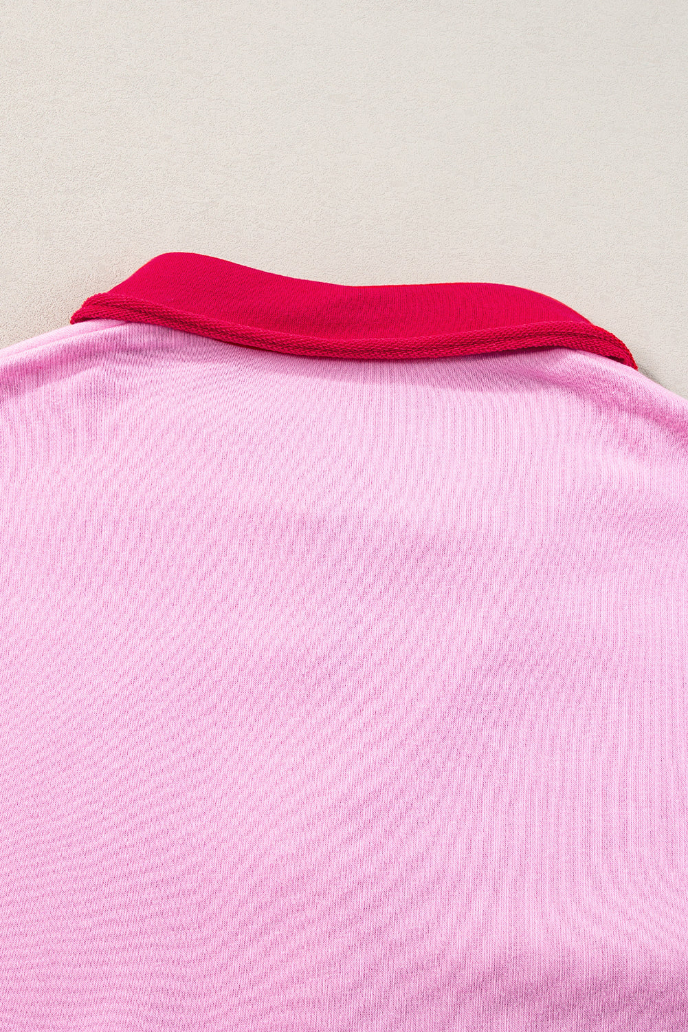 T-shirtjurk met roze strepen en colorblock-patchwork met korte mouwen