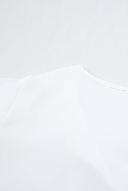 White V Neck Short Sleeve Tee