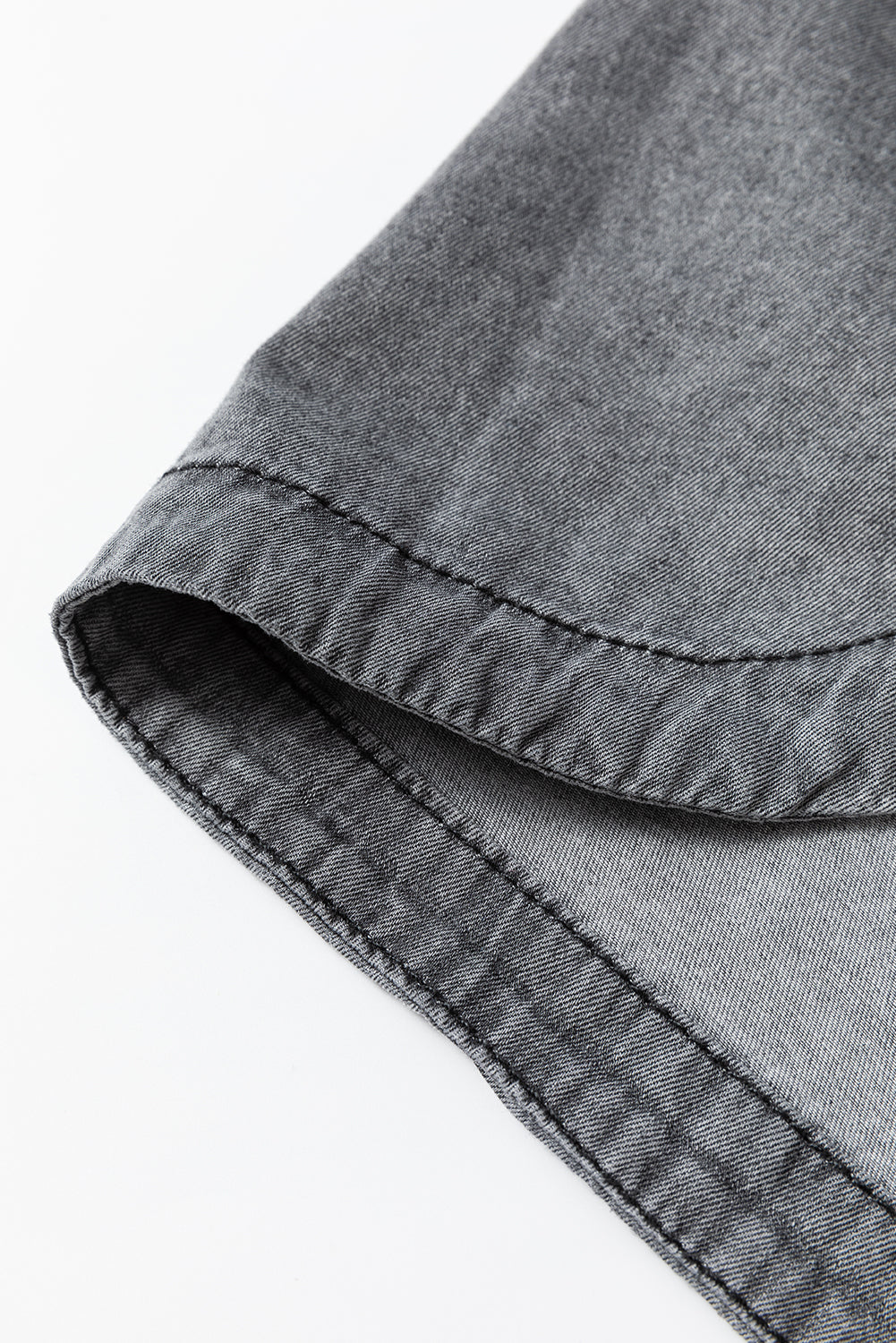 Medium grijs mineraal gewassen patched pocket split denim jack