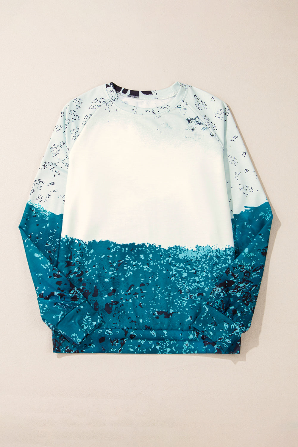 Blue Tie Dye Cow Color Block Druivert Sweatshirt