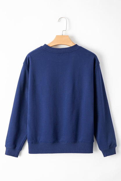 Gray Solid Fleece Lined Drop Shoulder Terry Sweatshirt