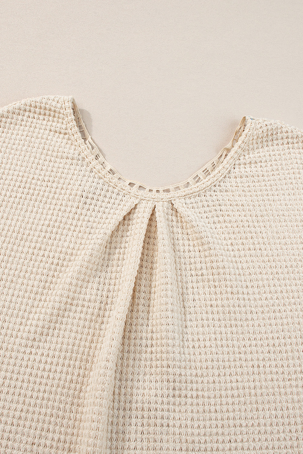 Oatmeal Guipure Lace Patch Textured T-shirt