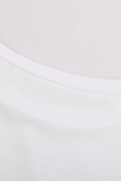 White Pocketed Tee with Side Slits