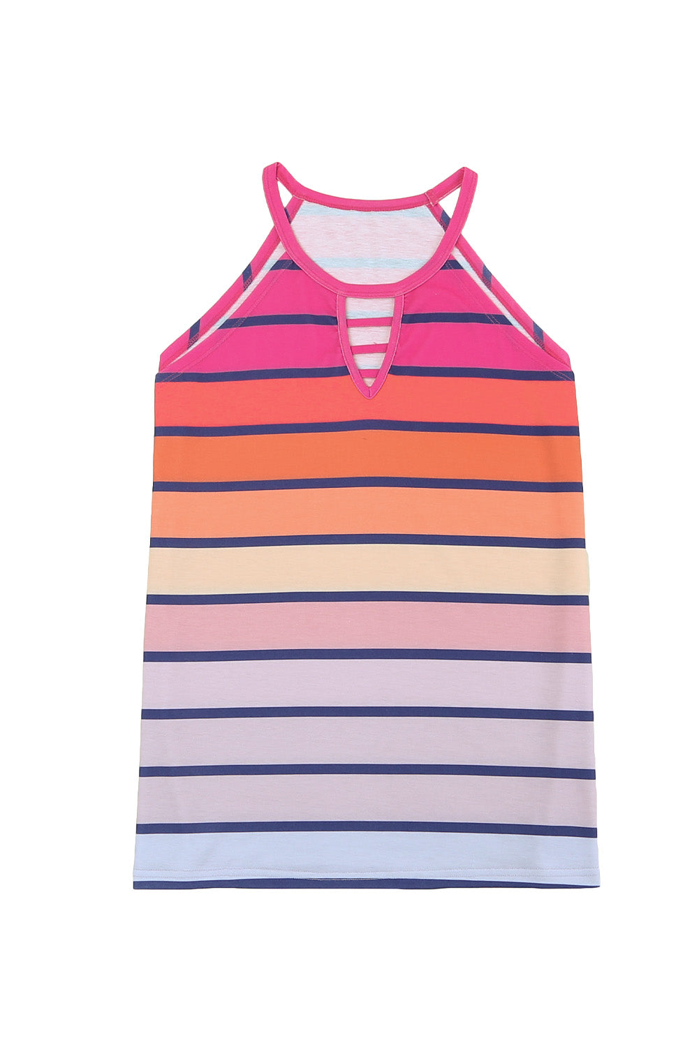 Multicolor Colorful Striped Hollow Out Camisole