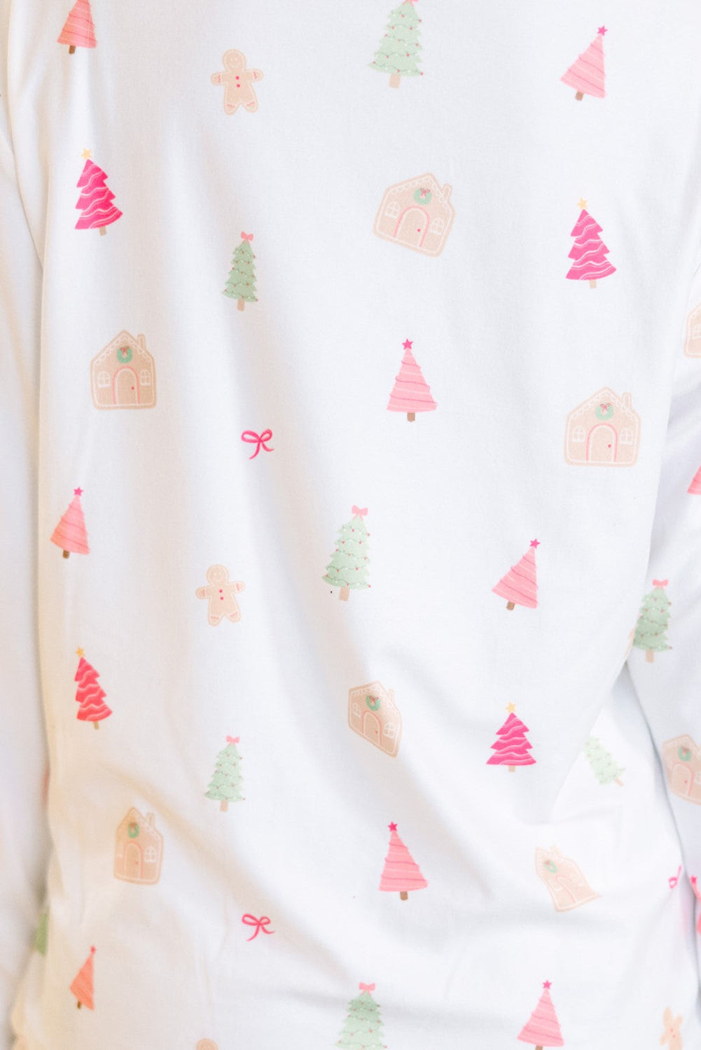 Witte kerstdruk shirt met korte mouwen en shorts pyjama set