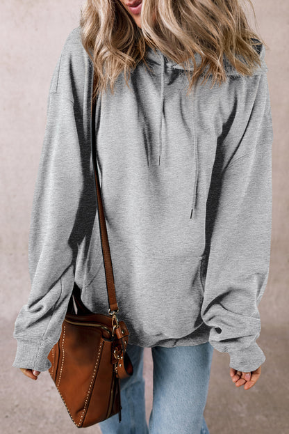 Valerian Fleece Lined Kangaroo Pocket Drawstring Chunky Hoodie