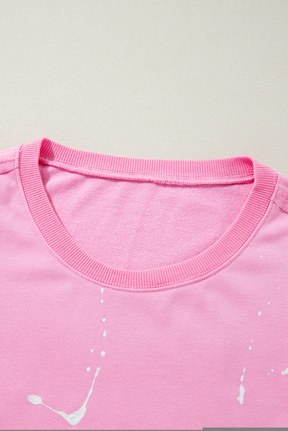 Bonbon Splash Spots Exposed Seam Baggy Sweatshirt