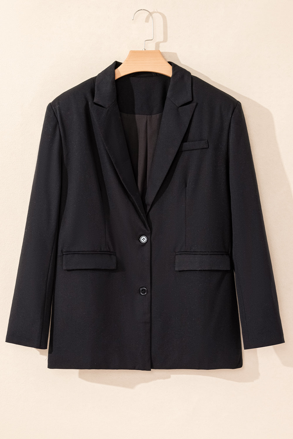 Zwarte revers flap pocket blazer