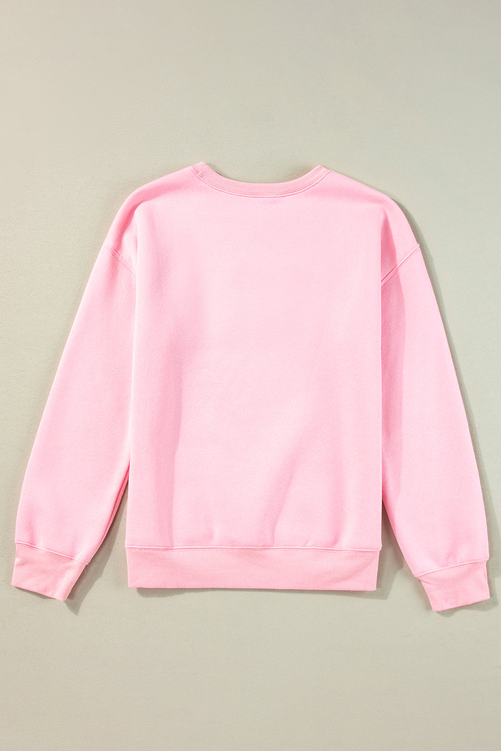 Roze LOVER Bladerdeegprint Pullover-sweatshirt met verlaagde schouder