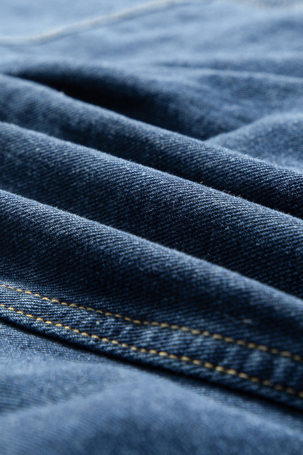 Donkerblauw gewassen oversized denim jack met zakken