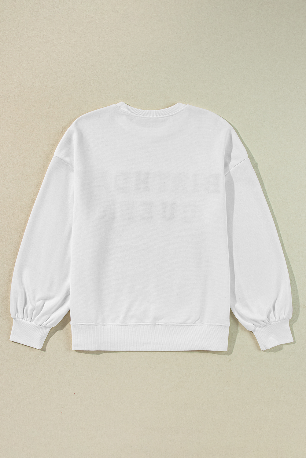 Witte verjaardagskoningin grafische ballon mouw sweatshirt