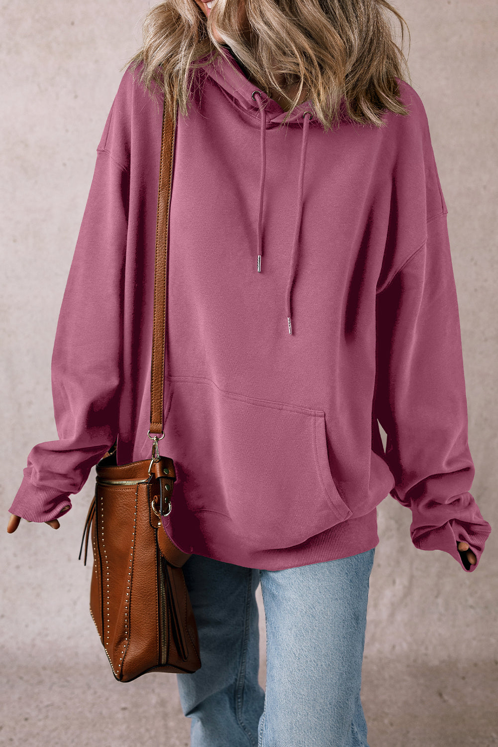 Valerian Fleece Lined Kangaroo Pocket Drawstring Chunky Hoodie