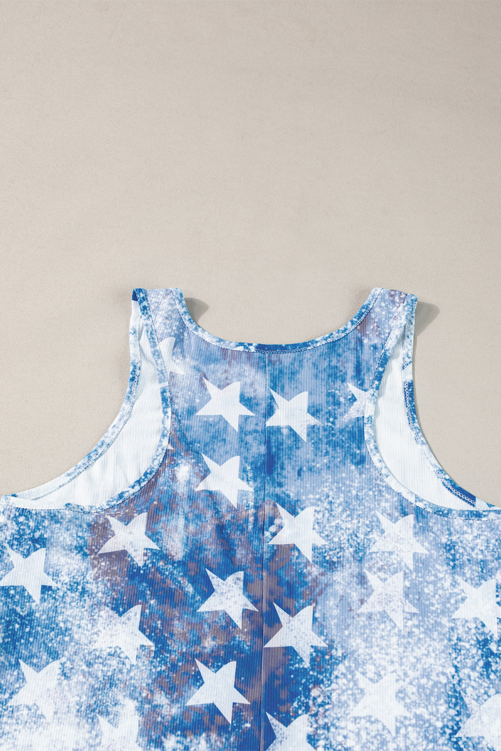 Blue Vintage Washed Flag Print Shift Tank Top