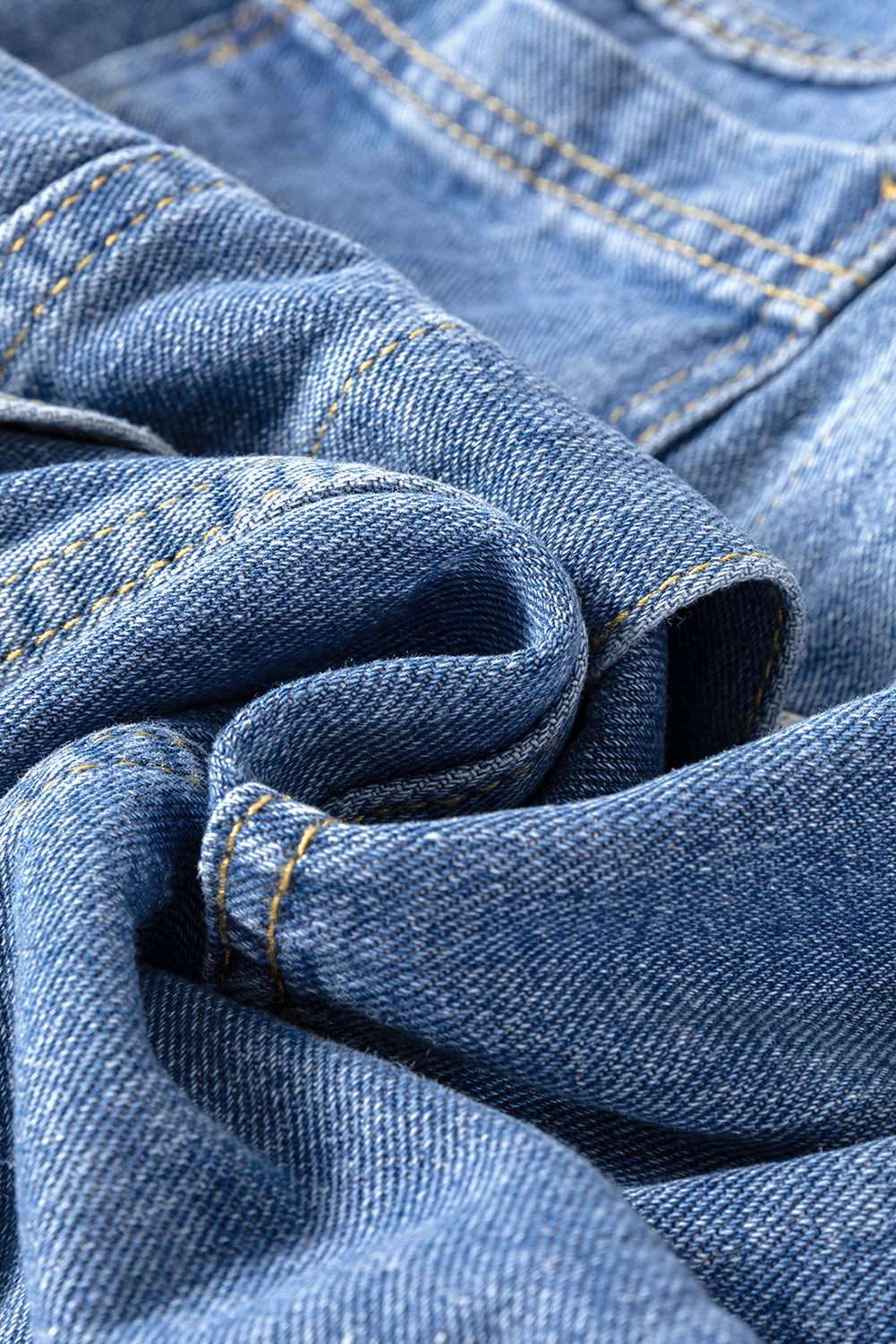 Lichtblauw gewassen oversized denim jack met zakken