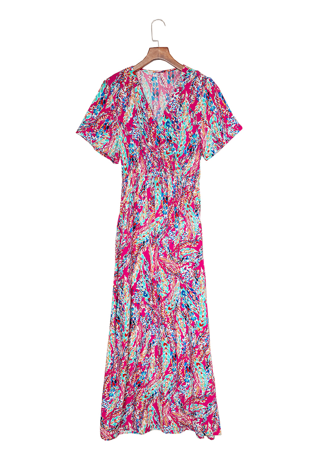 Wrap v nek bloemen maxi jurk