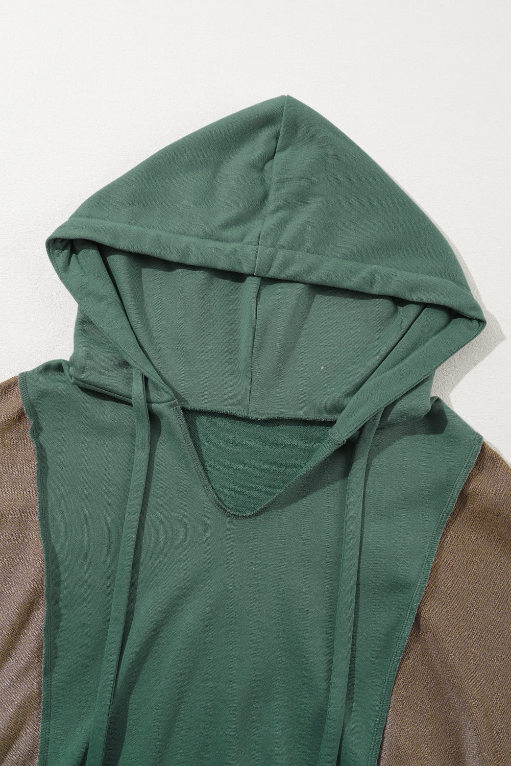 Breen Plus Size Colorblock Patchwork V-hals Hoodie